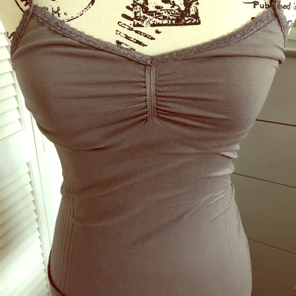 BNWOT Guess gray tank top with striped detail XS